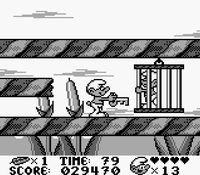 une photo d'Ã©cran de Les Schtroumpfs sur Nintendo Game Boy